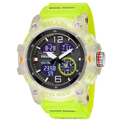 Sport Watch Military Wristwatch for Men Alarm Stopwatch LED Digital Back Light Dual Time Display Waterproof Watch Men 8007
