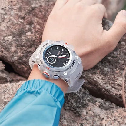 Sport Watch Military Wristwatch for Men Alarm Stopwatch LED Digital Back Light Dual Time Display Waterproof Watch Men 8007